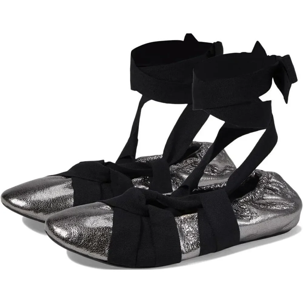 New Free People Cece Wrap Ballet Flats Size 7.5 - Picture 2 of 7